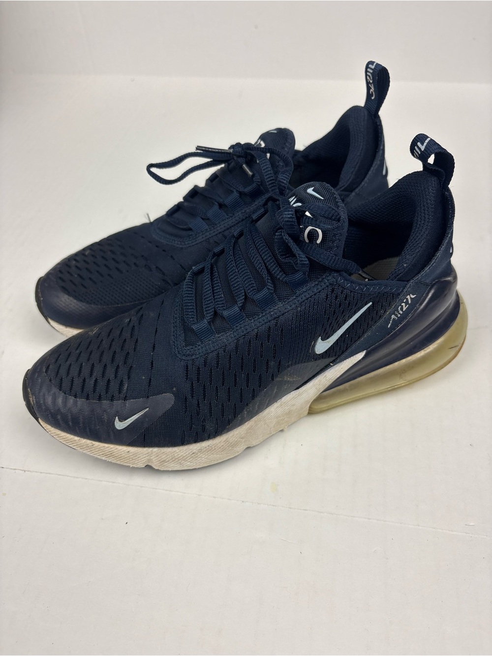Nike Air Max 270 GS Youth Big Boys Size 5.5 Sneakers Shoes Navy Blue 943345-407
